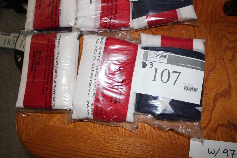 lot 107 image: Lot of (3) American Flags.