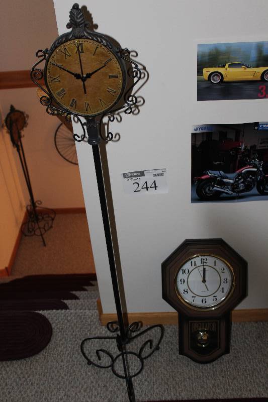 lot 244 image: Lot of (2) Decorative Clocks.