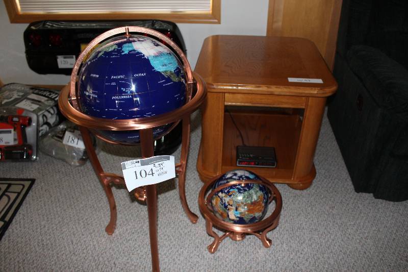 lot 104 image: Lot of (2) Globes wStand 34  & 12.