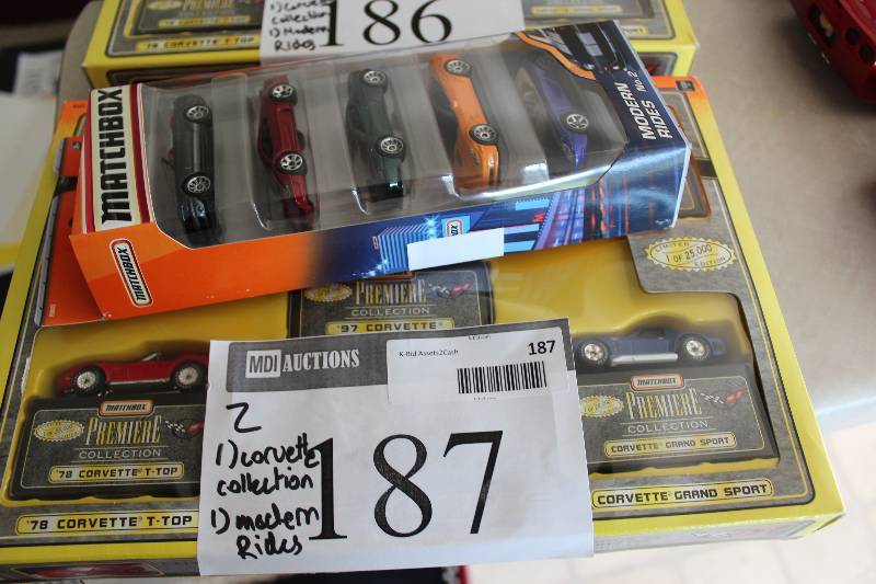 lot 187 image: Lot of (2 ) Collectible Toy Cars Including Matchbox Corvette Toy Car Collection Matchbox Modern RidesCollection.