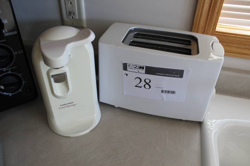lot 28 image: Lot of (2) Including Toaster Electric Can Opener.