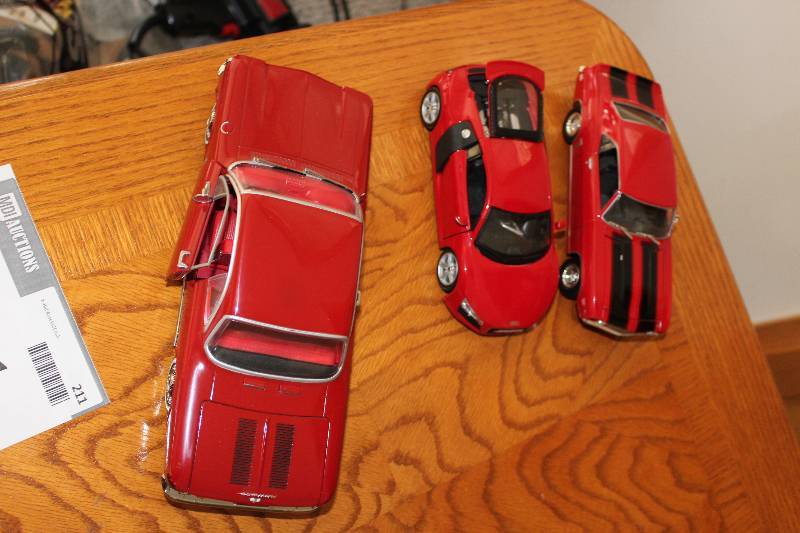 lot 211 image: Lot of (3) Collectible Toy Cars Including Corvair Camaro Audi.