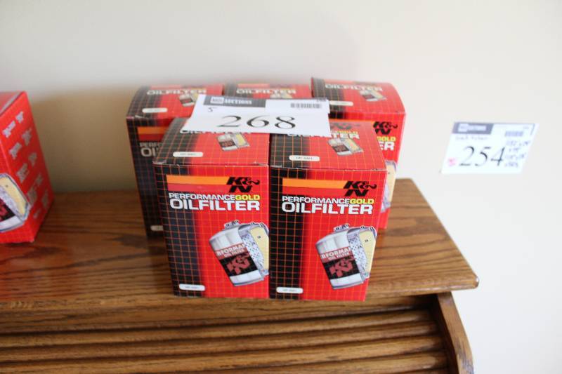 lot 268 image: Lot of (5) K & N Performance Gold Oil Filters.