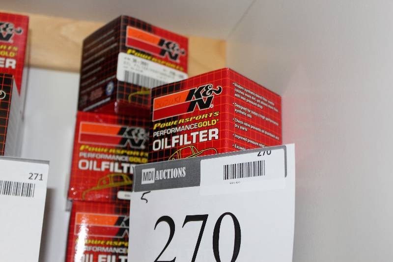 lot 270 image: Lot of (5) K & N Performance Gold Oil Filters.
