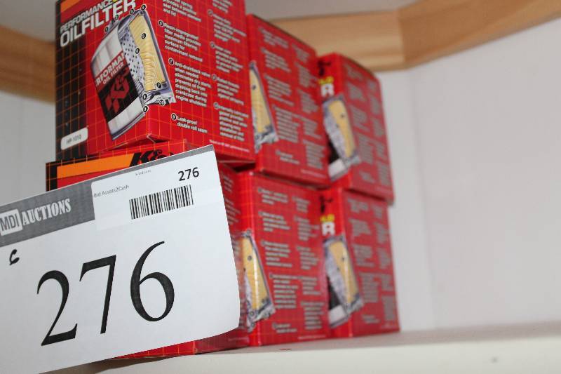 lot 276 image: Lot of (6) K & N Performance Gold Oil Filters.