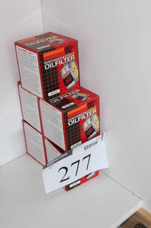 lot 277 image: Lot of (5) K & N Performance Gold Oil Filters.