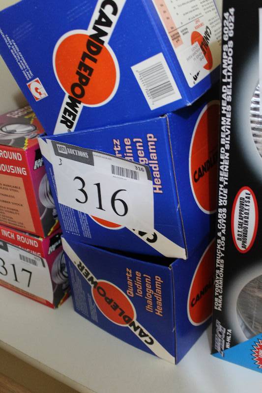lot 316 image: Box Lot of (2) Candle Power Headlamps.