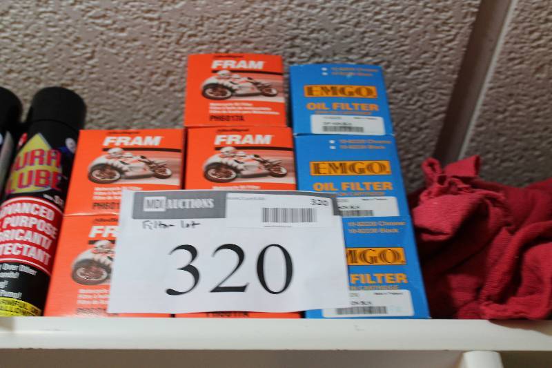lot 320 image: Lot of Oil Filters Including Brands Fram Emgo.