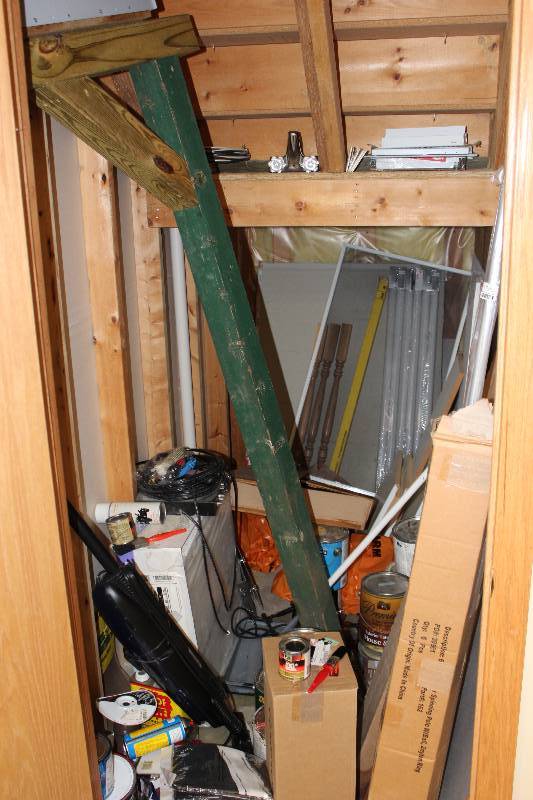 lot 293 image: Closet Lot Including Mailbox Unit wPost Vacuum Fluorescent Light Tubes And More.
