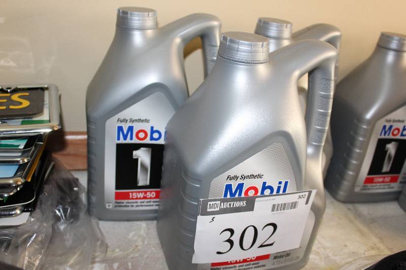lot 302 image: Lot of (3) Mobil Full Synthetic Oil 5qt.