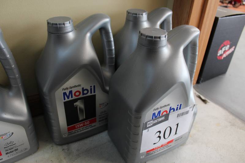 lot 301 image: Lot of (3) Mobil Full Synthetic Oil 5qt.