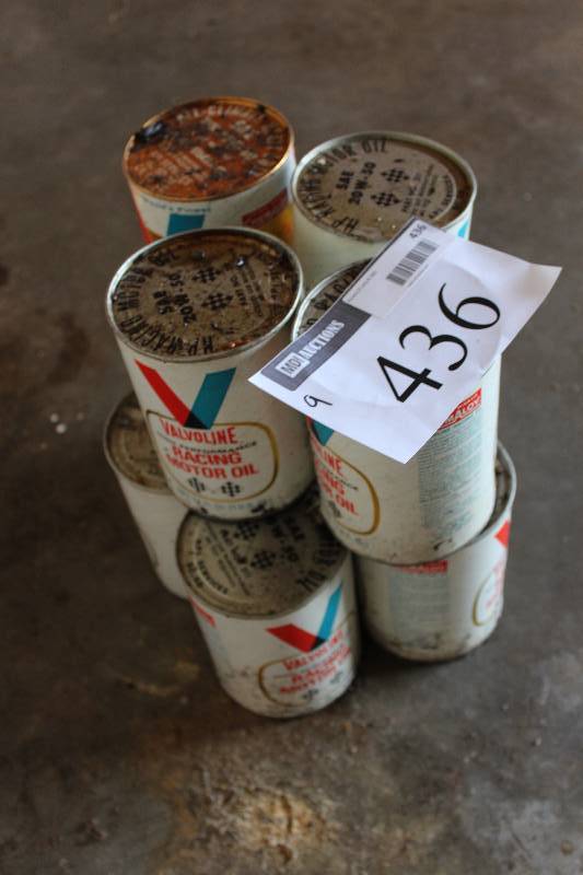 lot 436 image: Lot of (9) Valvoline Racing Motor Oil.