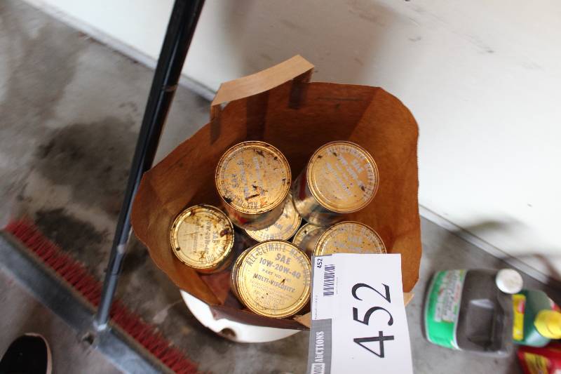 lot 452 image: Lot of (9) Valvoline Motor Oil Cans.