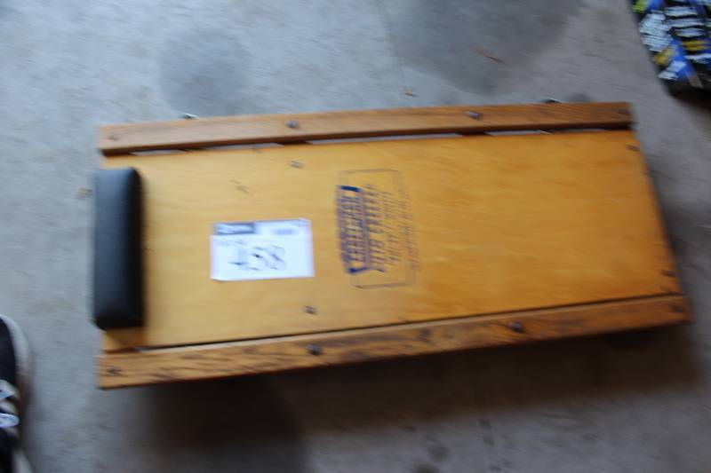 lot 458 image: Car Dolly Wooden wHead Rest 16 x 36.