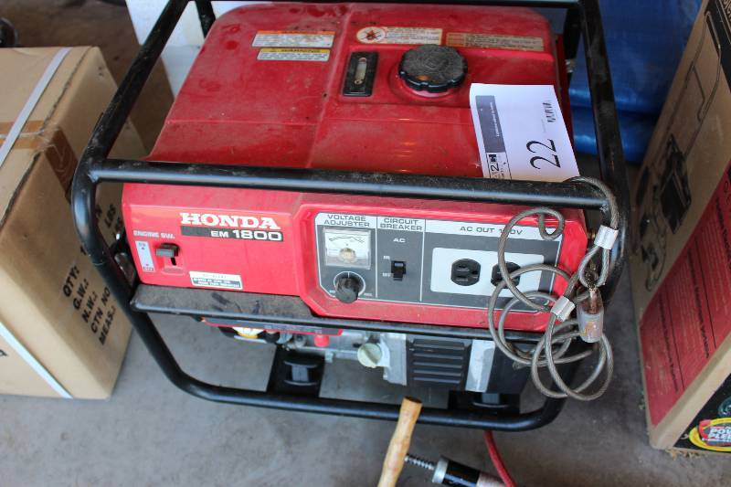 lot 22 image: Honda 1800 EM Electric Generator.
