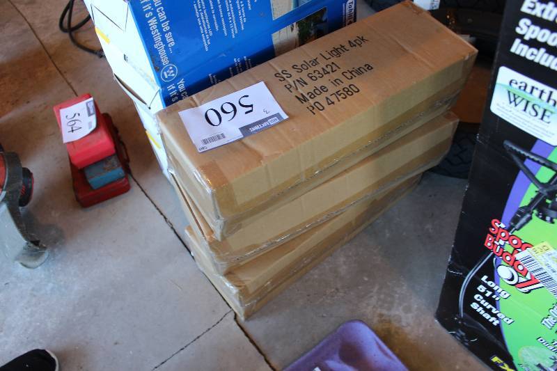 lot 560 image: Box Lot of (3) Solar Light 4 Packs.