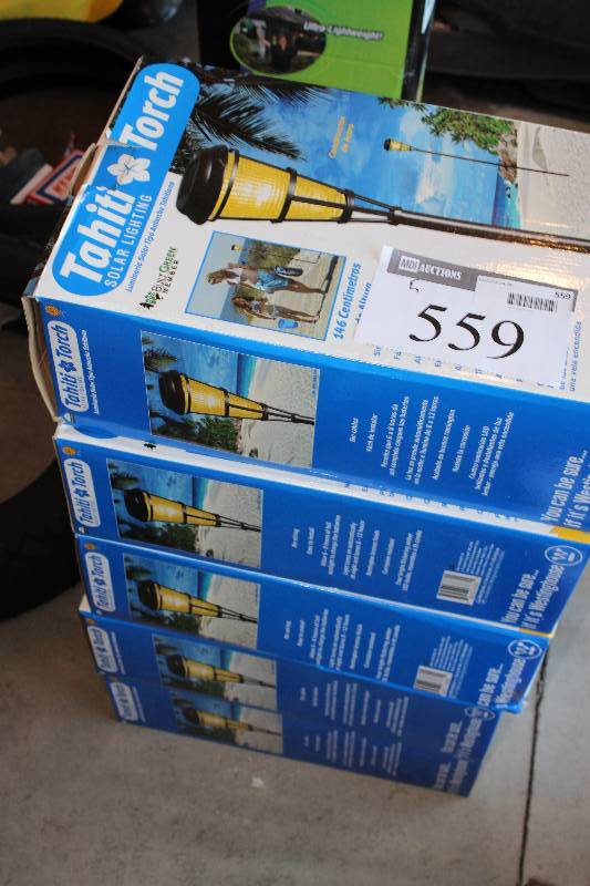 lot 559 image: Box Lot of (5) Tahiti Torches 146 cm.