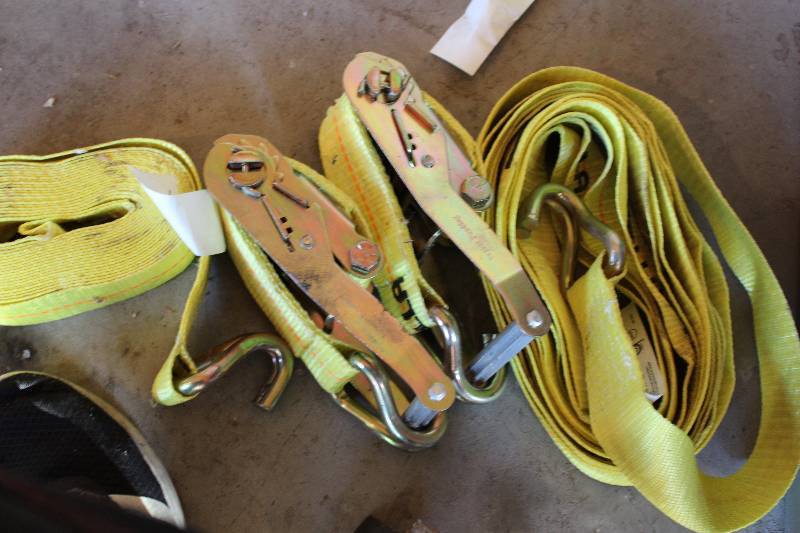 lot 478 image: Lot of (2) Heavy-Duty Ratchet Straps.