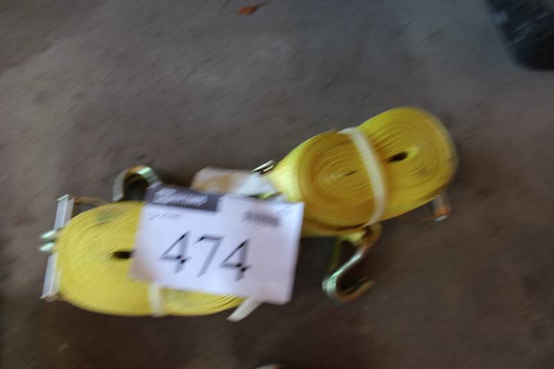 lot 474 image: Lot of (2) Heavy-Duty Ratchet Straps.