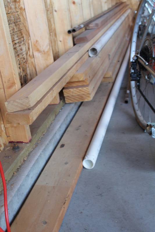 lot 577 image: Lot of Dimensional Lumber and Plumbing Pipes
