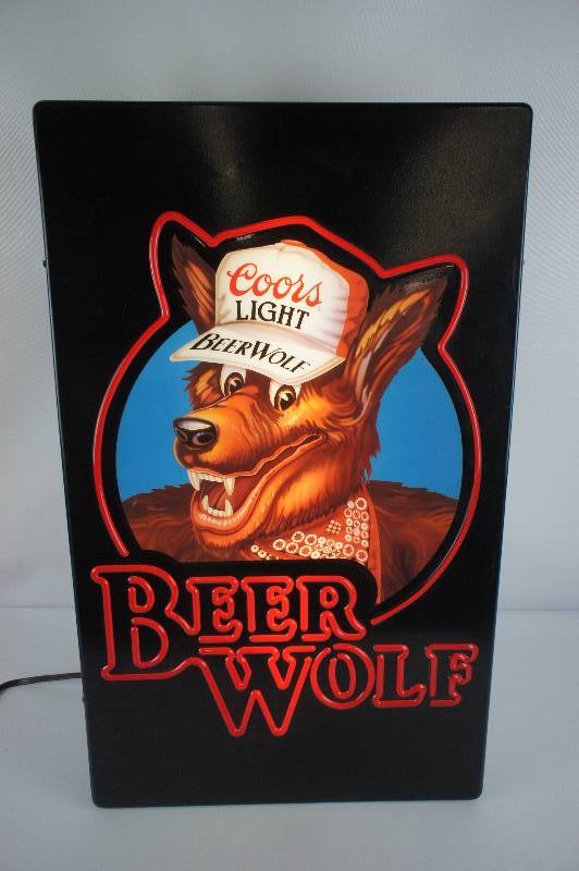 Coors Light Beer Wolf sLight Sign