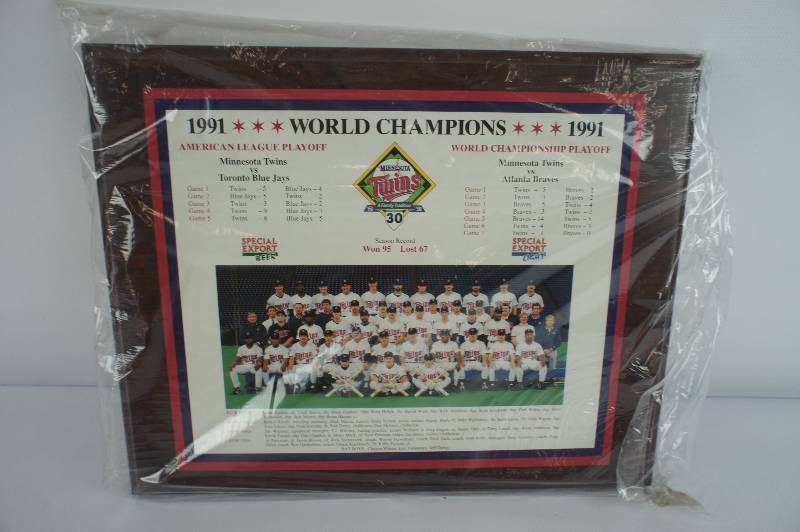 1991 World Champion Minnesota Twins Plaque
