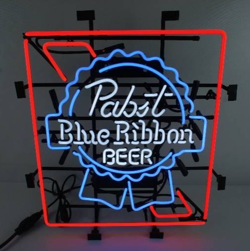 Pabst Blue Ribbon Beer 3-color Neon