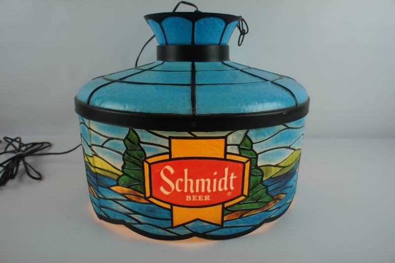 Schmidt Beer Tiffany Style Hanging Lamp
