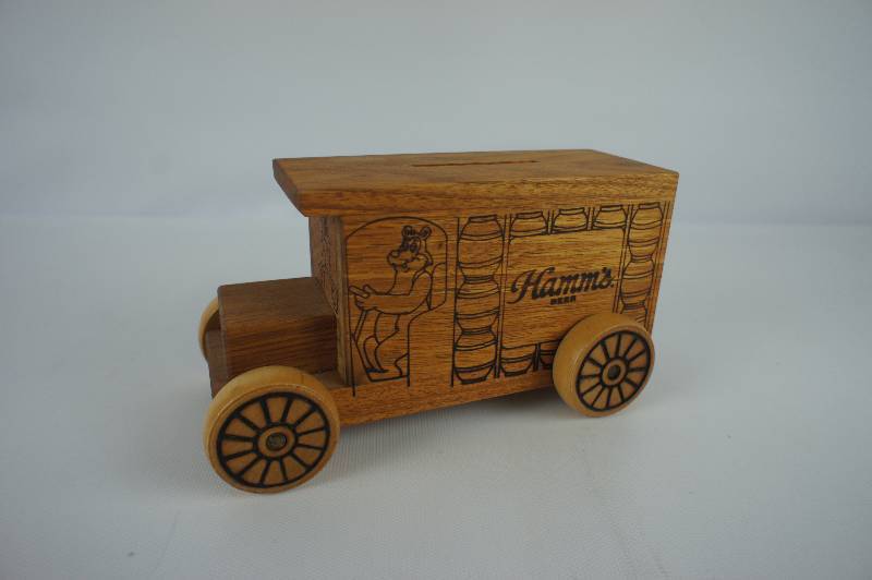 Hamms Beer Wooden Truck Bank