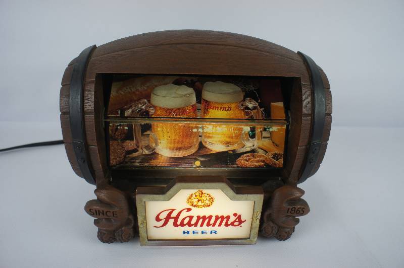 Hamms Beer Flipper Barrel Lighted Motion Sign