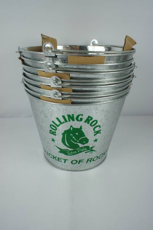 Stack of 8 Buckets of Ponies Rolling Rock