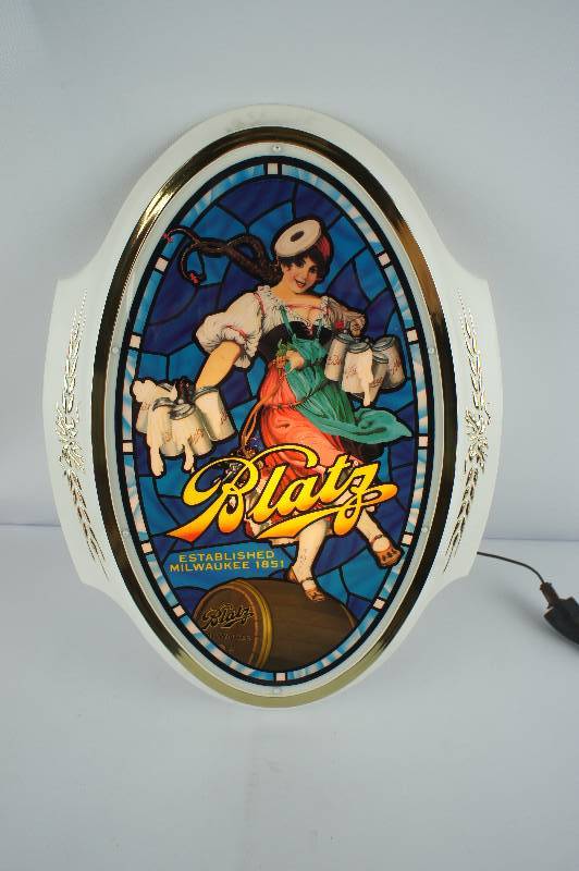Blatz Beer Oval Shaped Lighted Sign
