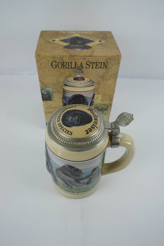 Budweiser Endangered Species Series Gorilla Lidded Stein