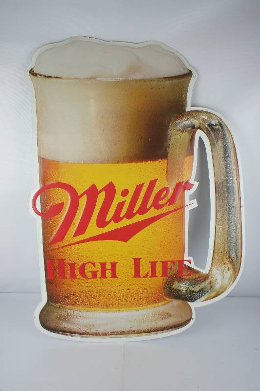 Miller High Life Beer Mug Tin Sign