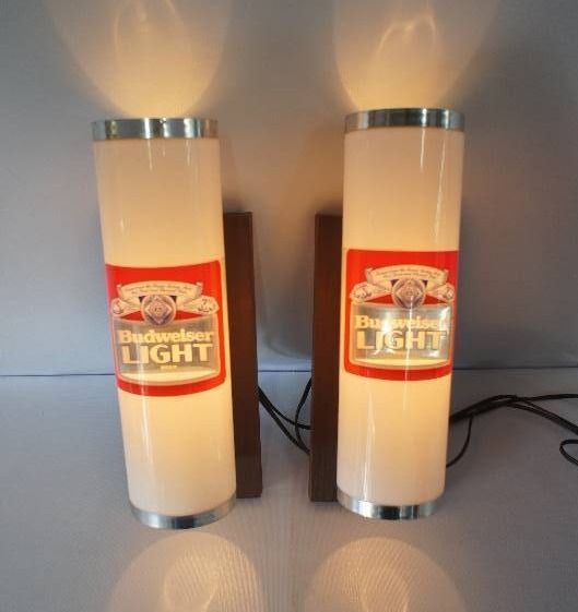 Two Budweiser Wall Sconces