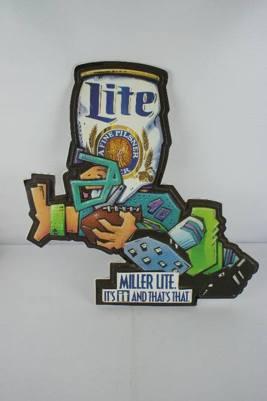 Miller Lite Beer Football Guy SIgn