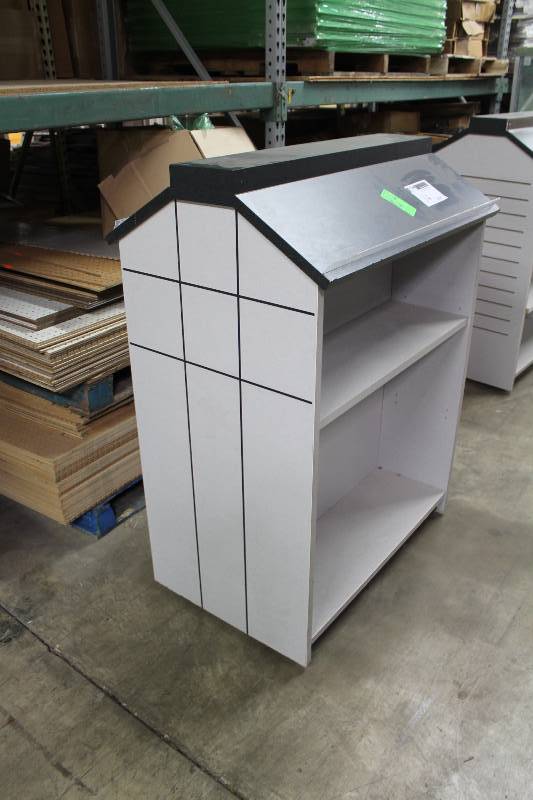 lot 14 image: Shoe Display Rack wShelves, Wheels & Double Side Display 27 x 39 x 54.