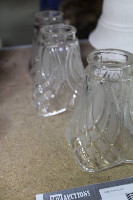 lot 160 image: Lot of (3) Glass Light Shades.