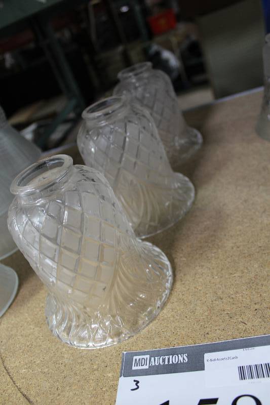 lot 158 image: Lot of (3) Glass Light Shades.