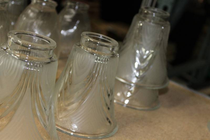 lot 156 image: Lot of (4) Glass Light Shades.