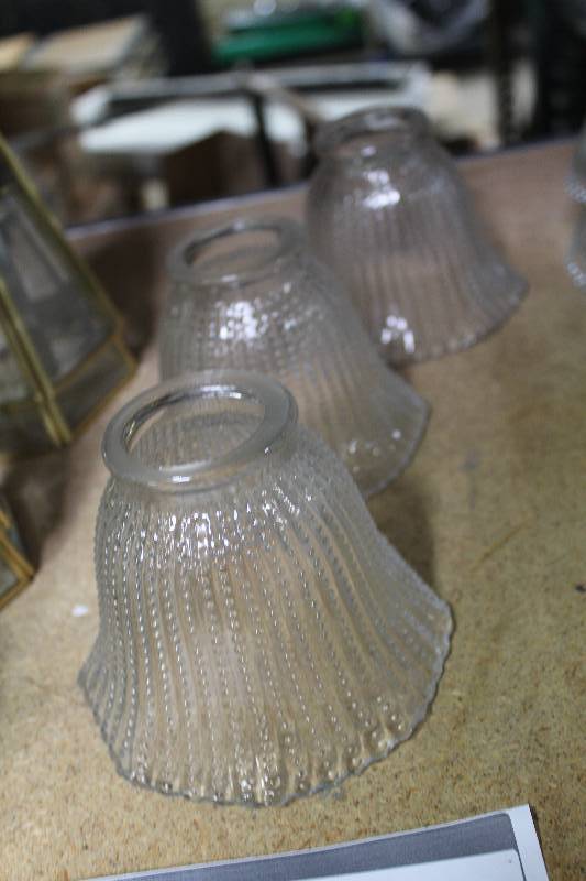 lot 153 image: Lot of (3) Glass Light Shades.