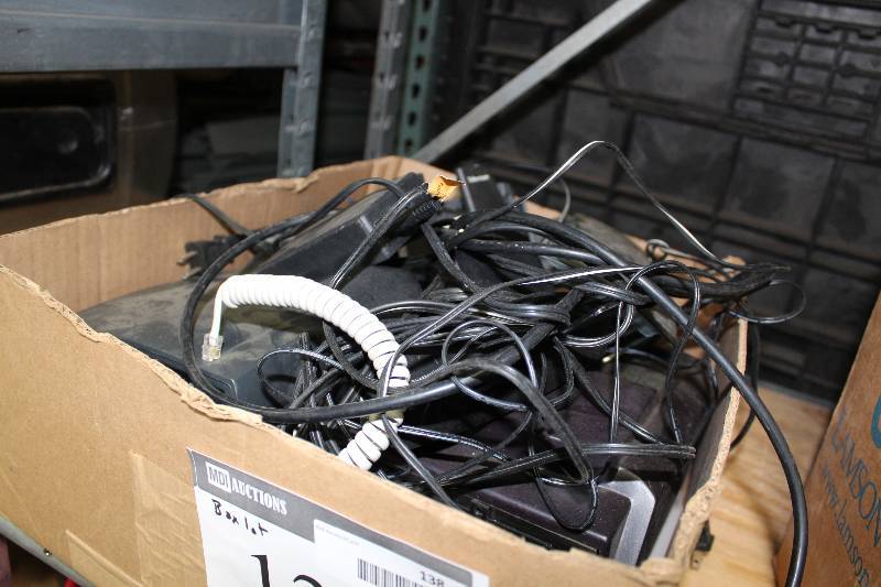lot 138 image: Box Lot Including Cords & Cables Tellermate POS System Miscellaneous POS Machine And More.