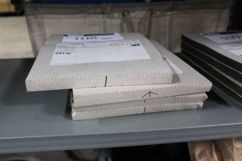 lot 108 image: Lot of (4) 3M 9 x 11 220 Grade Cloth Sheets 481W app. 25 ct perUnit.