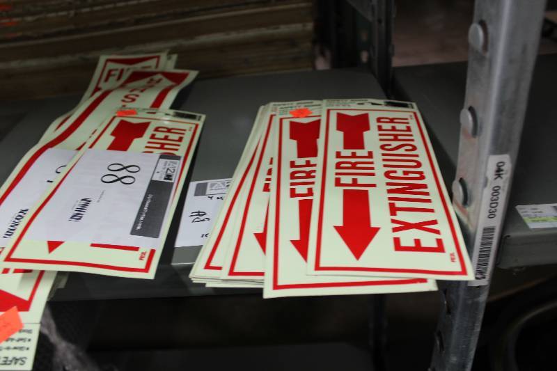 lot 88 image: Lot of Fire Extinguisher Location Labels  Signs.
