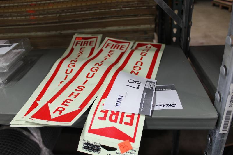 lot 87 image: Lot of Fire Extinguisher Location Labels  Signs.