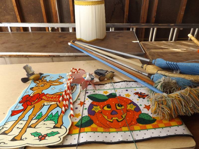 Holiday Decorations and Brooms