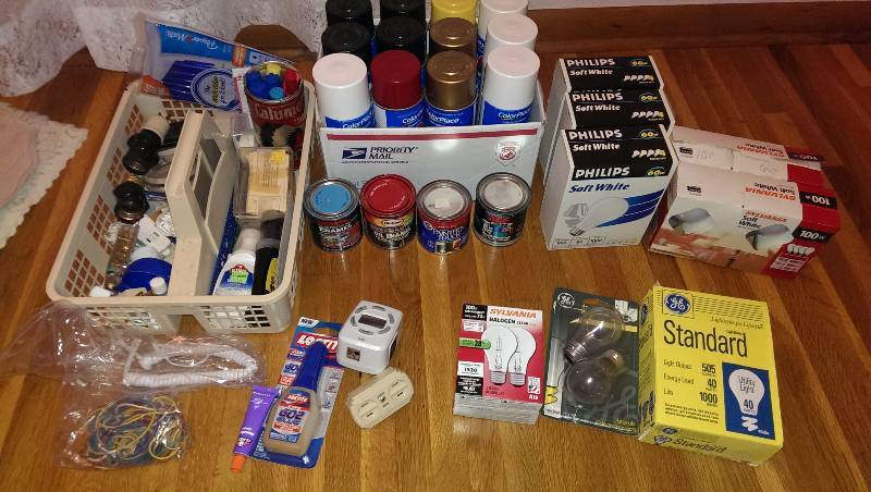 Light bulbs, paint, misc