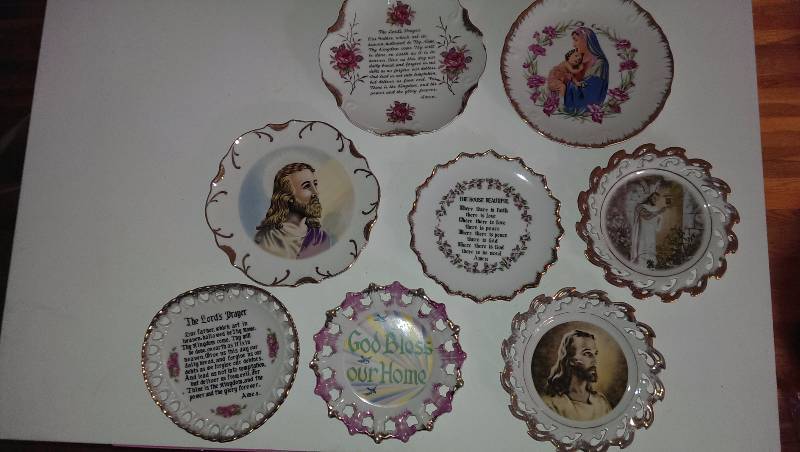 Eight religious wall plaques
