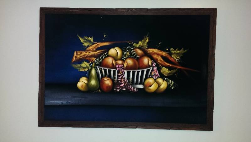 Velvet canvased Fruitbowl wall picture