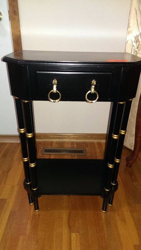 Black side table with single drawer